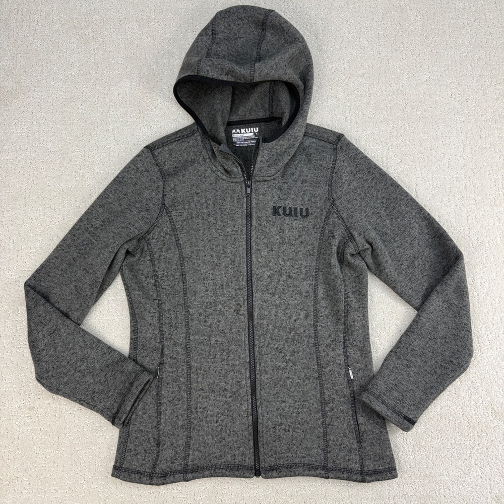 KUIU Base Camp Hoodie Mens Medium‎ Gray Full Zip High Loft Sweater Fleece 14035